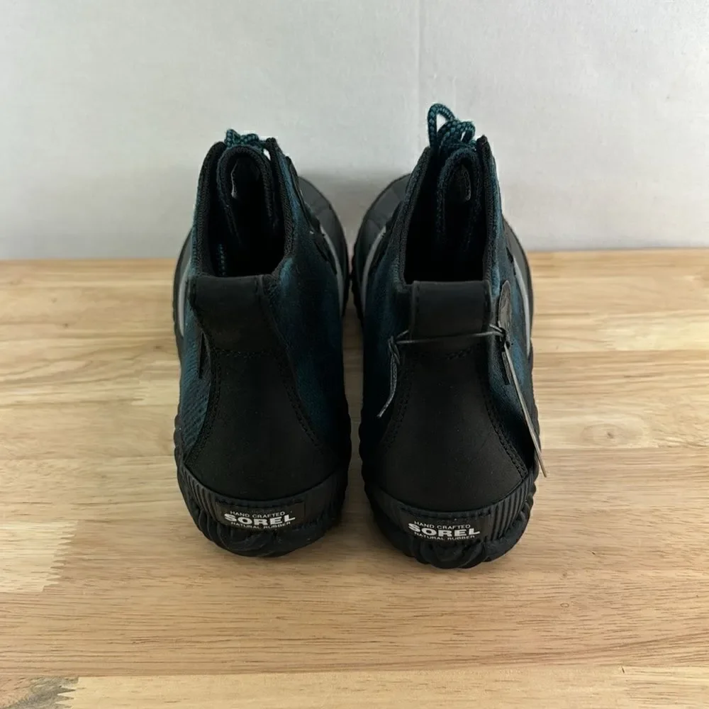 SOREL Out N About Plus Duck Boot- Black/ Teal Plaid- Size 10 M- NIB - Picture 3 of 8
